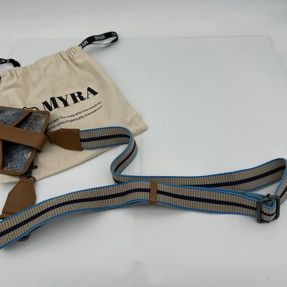Myra cell phone holder wallet Crossbody Bag snakeskin print leather 8x5